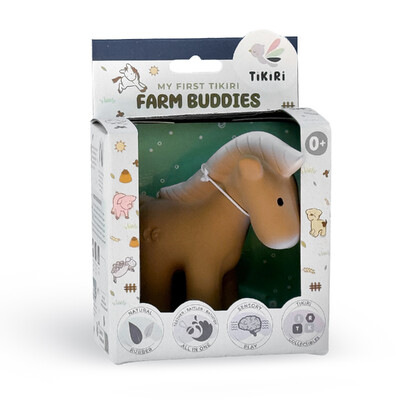 Buy Tikiri Horse Rubber Teether Rattle & Bath Toy with Retail Box wholesale at Kaleidoscope Australasia Pty Ltd